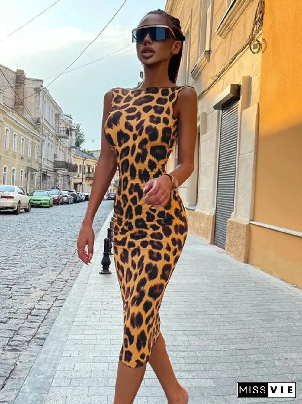 Womens Summer Dress-Sleeveless Ladies Open Back Vest Long Sexy Club Party Bodysuit