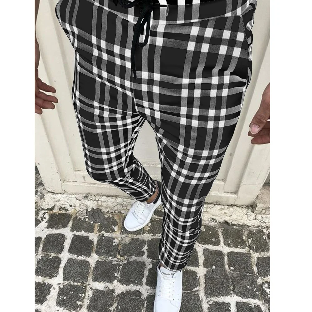 Men‘s Retro Plaid Printed Trousers