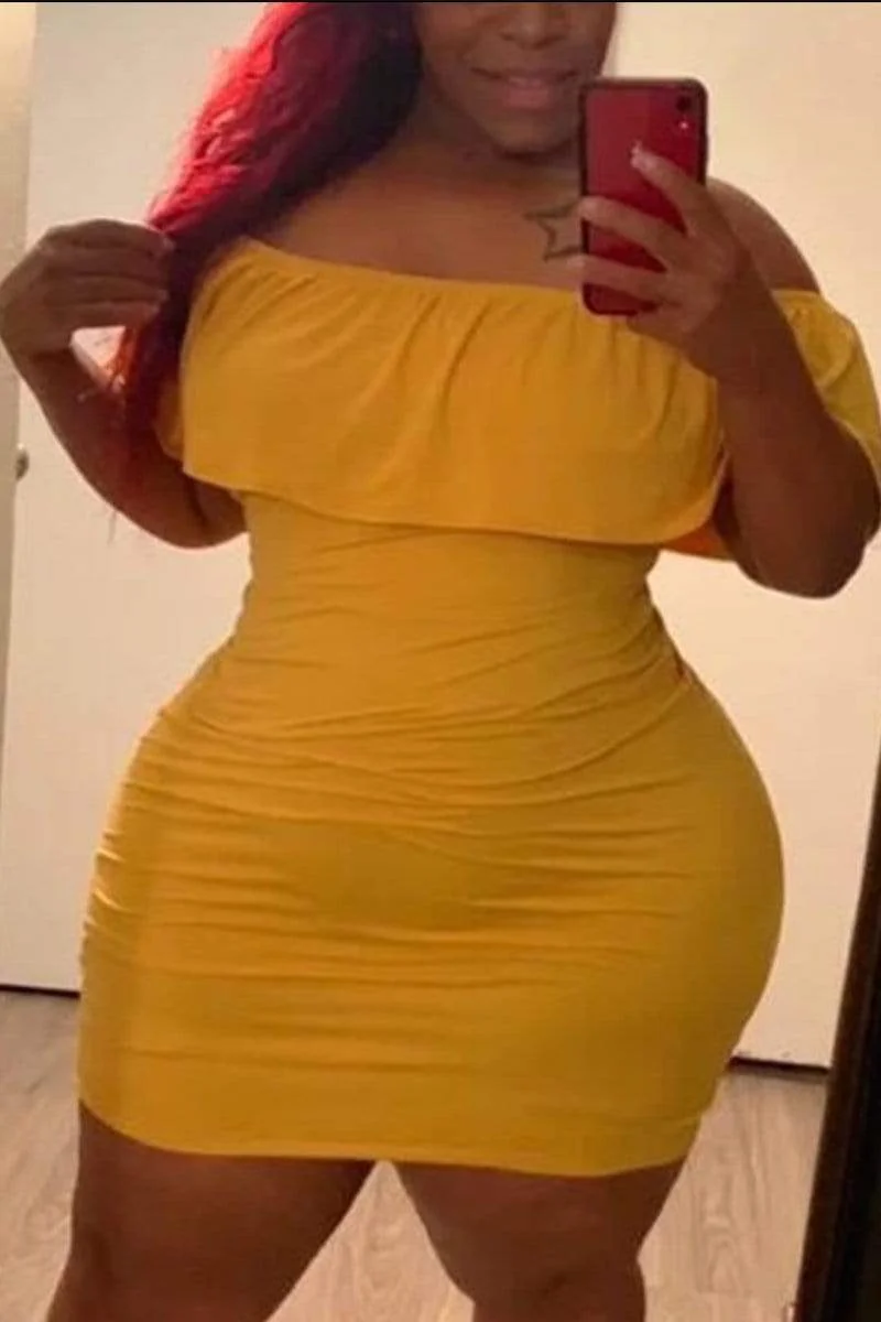 Sexy Fashion Large-Size Off-Shoulder Dress