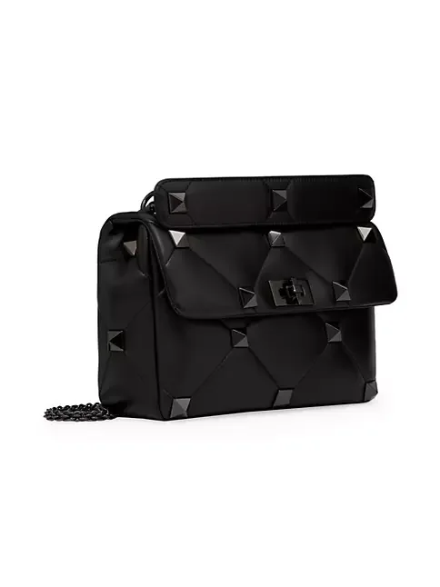 Valentino Garavani Large Roman Stud The Shoulder Bag In Nappa With Chain