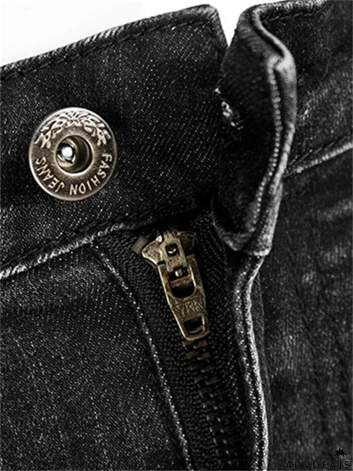 Youth Street Style Slim Fit Stretchy Ripped Denim Jeans for Women