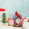 Flower Cardinal DIY Diamond Clock Ornament