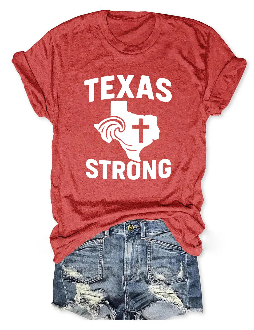 Texas Strong Cross Praying For Tx T-shirt