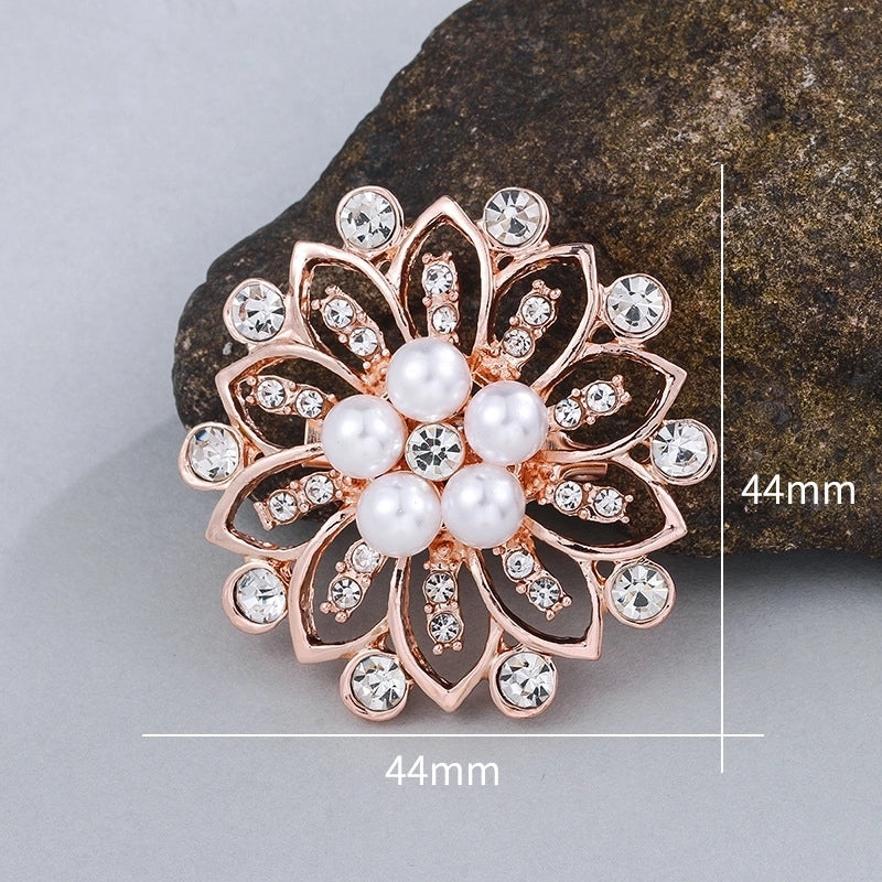 Glam Pin Geometric Alloy Inlay Artificial Pearls Rhinestones Women’S Brooches