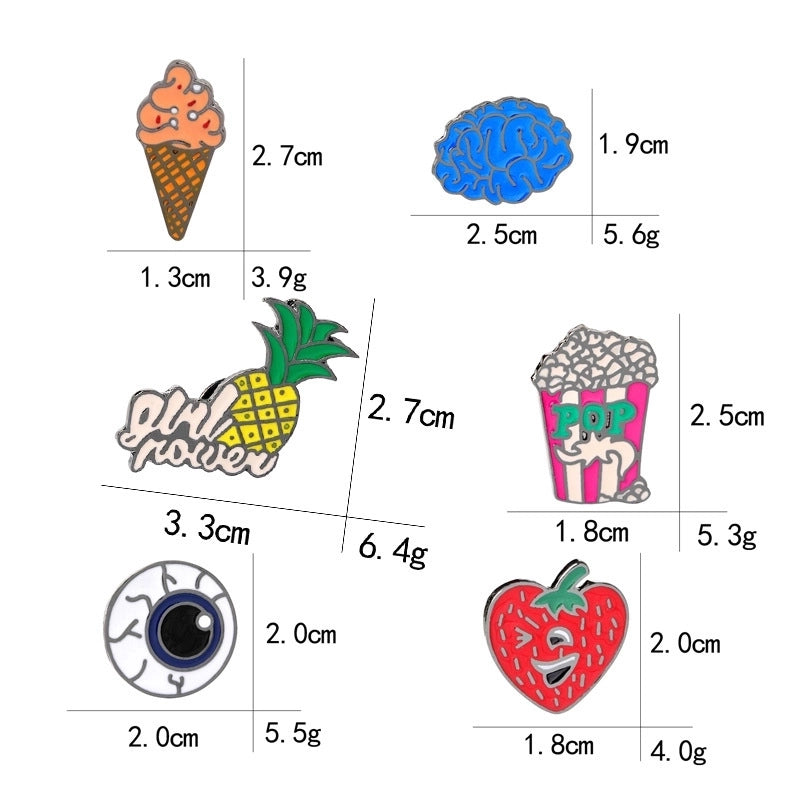 Cartoon Style Pin Eye Alloy Plating Unisex Brooches
