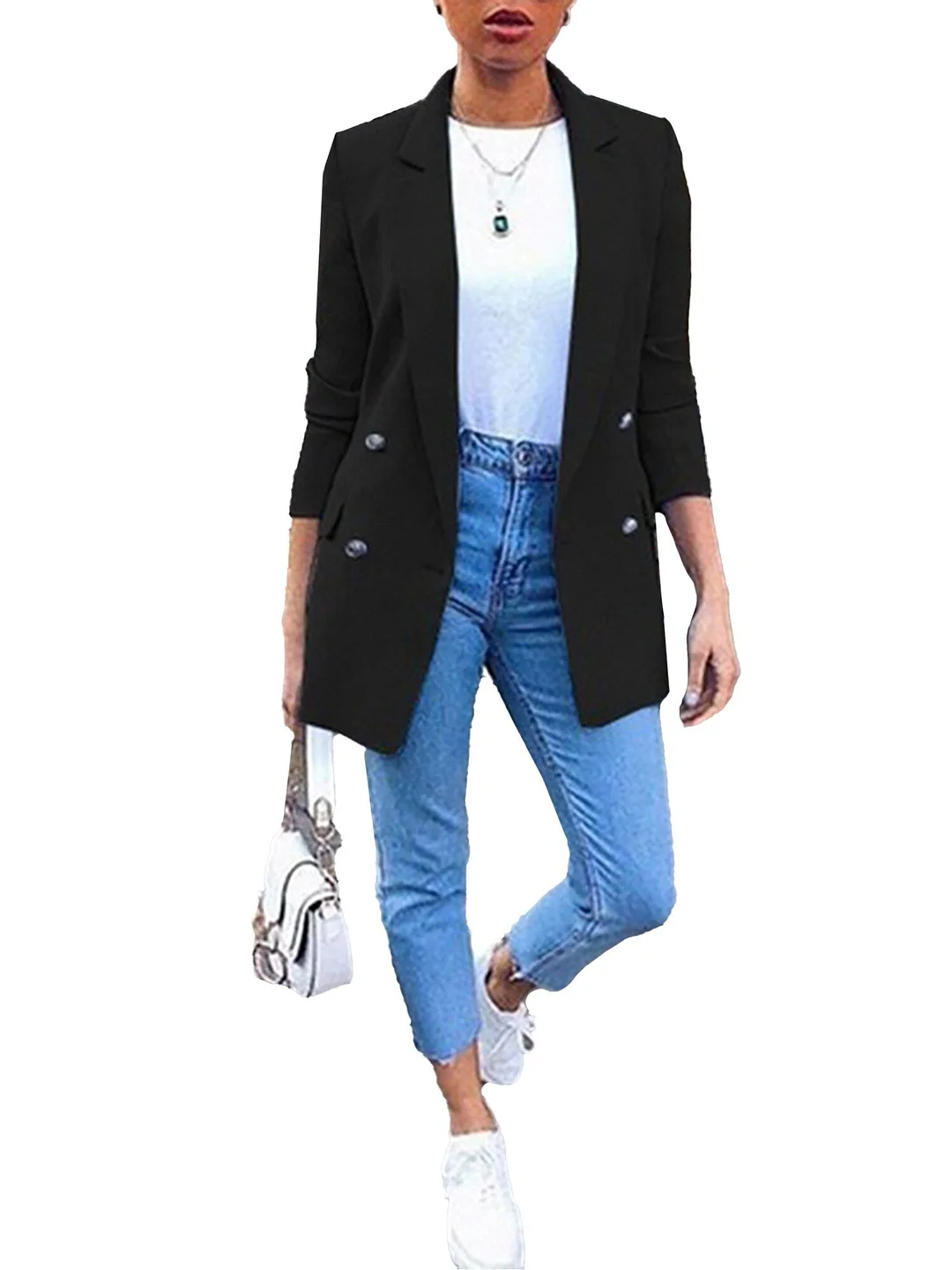 Women Elegant Thin Office Lady Work Blazer Autumn Fashion Ladies Business Commuter Jacket Female Double Breasted Formal Coat