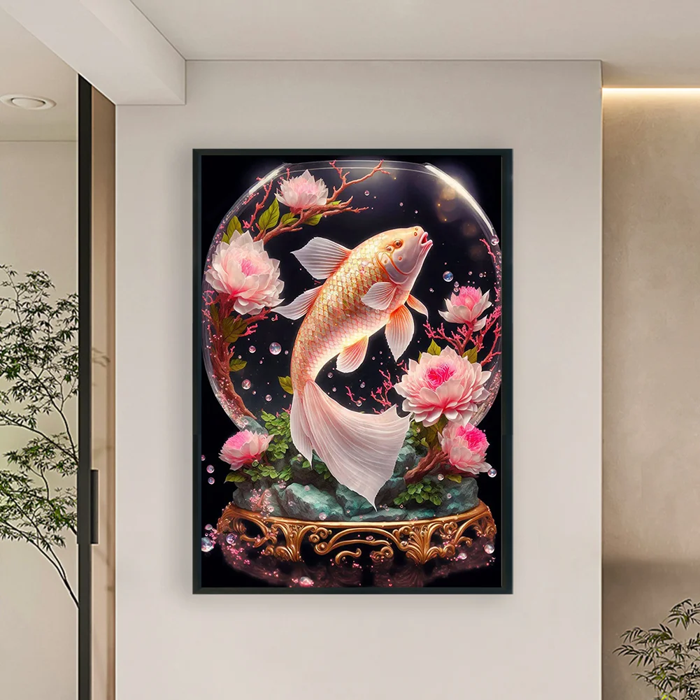 11CT Full Stamped Cross Stitch - Koi(Canvas|40*50CM)