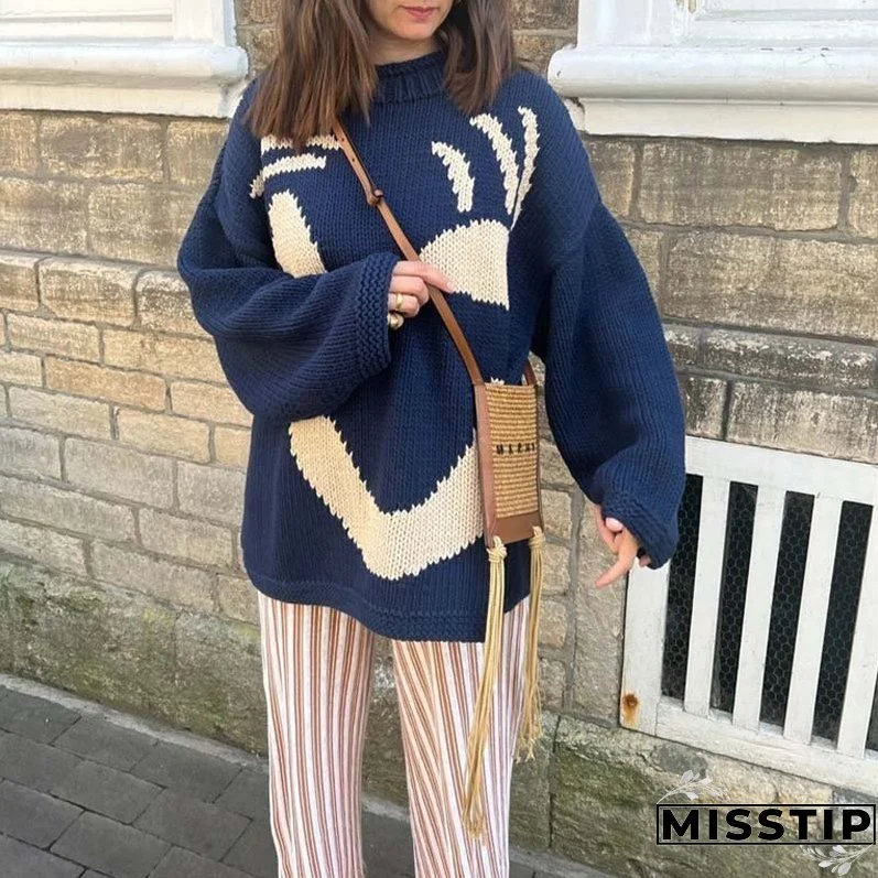 Smiley Casual Knit Sweater