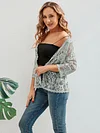 Elegant Floral Lace Cardigan - 3/4 Sleeve, Sheer, Open Front Design - Versatile for Casual or Evening Wear, Women's Fashion Top