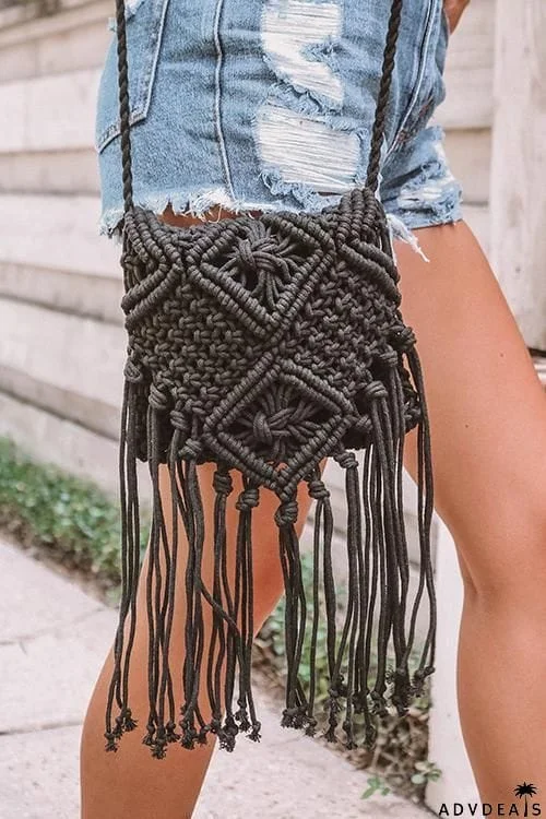 Weave Tassels Shoulder Bag