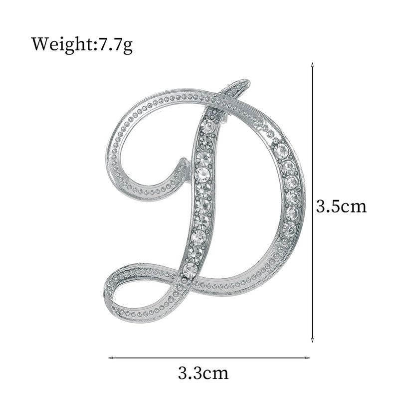 Minimalist Pin Letter Zinc Alloy Plating Inlay Rhinestones Unisex Brooches