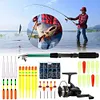 Sea Fishing Rod Set Telescopic Fishing Rod Pole with Reel Hook Soft Tube Float