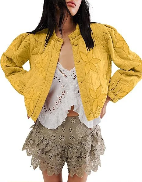 Nigikala Nigikala Autumn And Winter Explosion Embroidered Good Quality Washing Cotton Maple Leaf Embroidery Lady Coat Cotton Suit