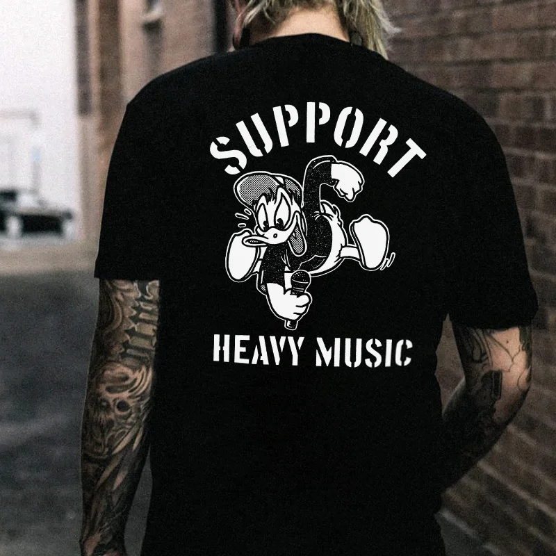 Support Heavy Music Printed Men's T-shirt -  