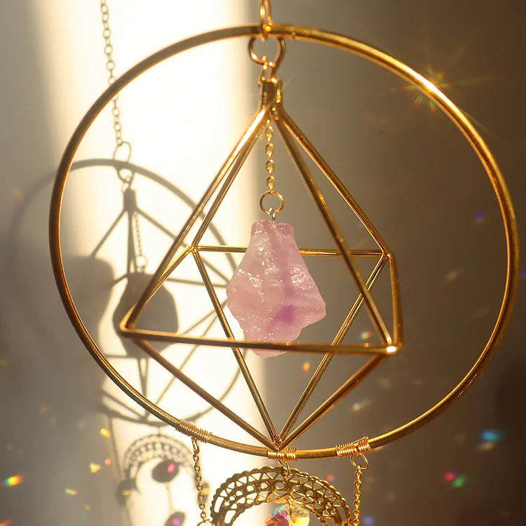 Shining Crystal Light Catcher Prism Pendant Car Rainbow Maker Gift (Purple)