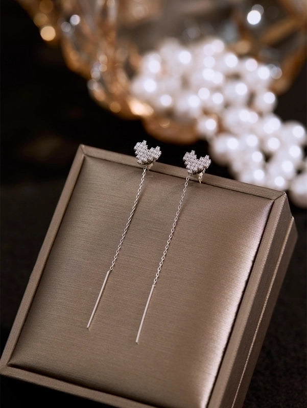 1 Pair Fairy Style Casual Heart Shape Solid Color Inlay Copper Zircon Drop Earrings