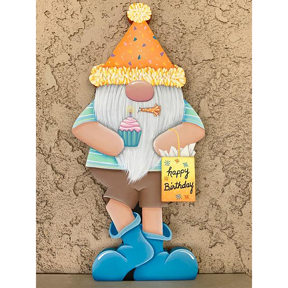

30*40CM - Round Drill Diamond Painting - Gingerbread Gnome, 501 Original