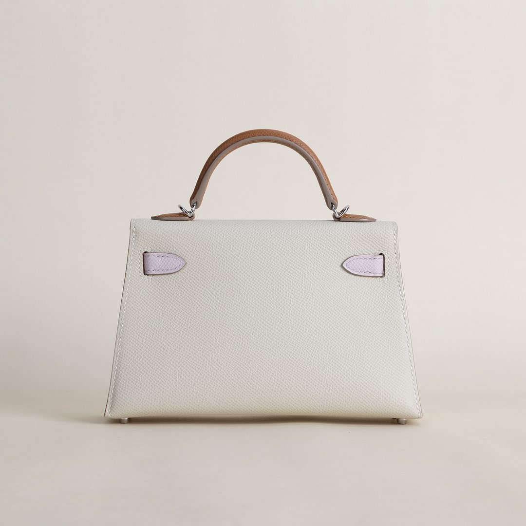 Mini Kelly II Epsom 10 Craie/ 37 Gold/ 09 Mauve pale PHW