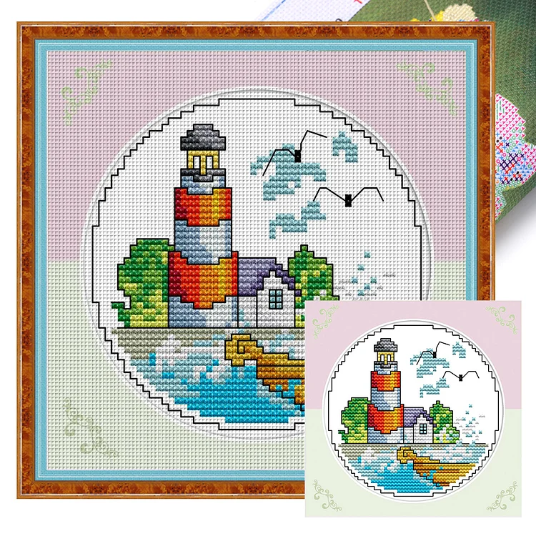Summer by the Sea  - 14CT Joy Sunday Stamped Cross Stitch(16*16cm)