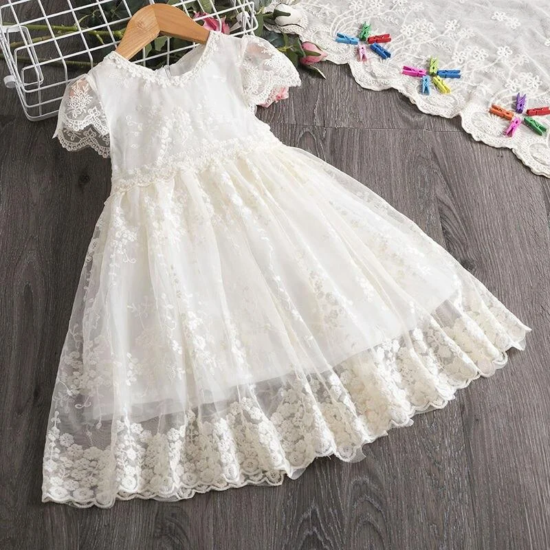 Pink Girl Clothes Cute Children Dresses Kids Daily Clothes For 3 4 5 6 7 Years Girls Little Princess Dress For Wedding Party