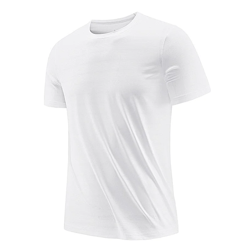 Quick Dry Sport White T Shirt Men'S 2021 Short Sleeves Summer Casual Cotton OverSize 6XL 7XL 8XL Top Tees GYM Tshirt Clothes