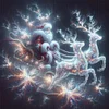 Santa Claus And Elk-11CT Stamped Cross Stitch 50*50cm/19.69*19.69in