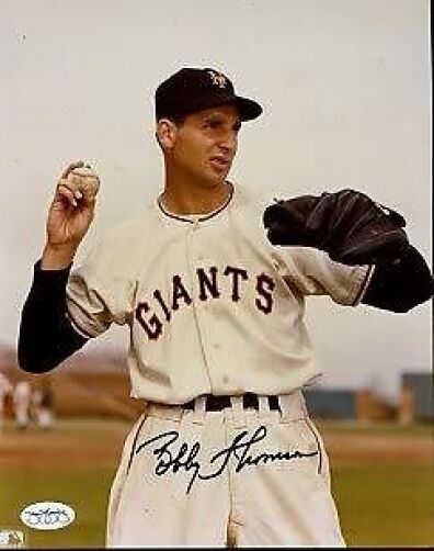 Bobby Thomson Signed Jsa Cert Sticker 8x10 Photo Poster painting Autograph Authentic