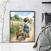 Boy Golden Retriever-11CT Stamped Cross Stitch 40*50cm/15.75*19.69in tapestrymarket