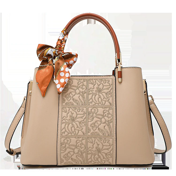 Embroidered flower handbag elegant and fashionable