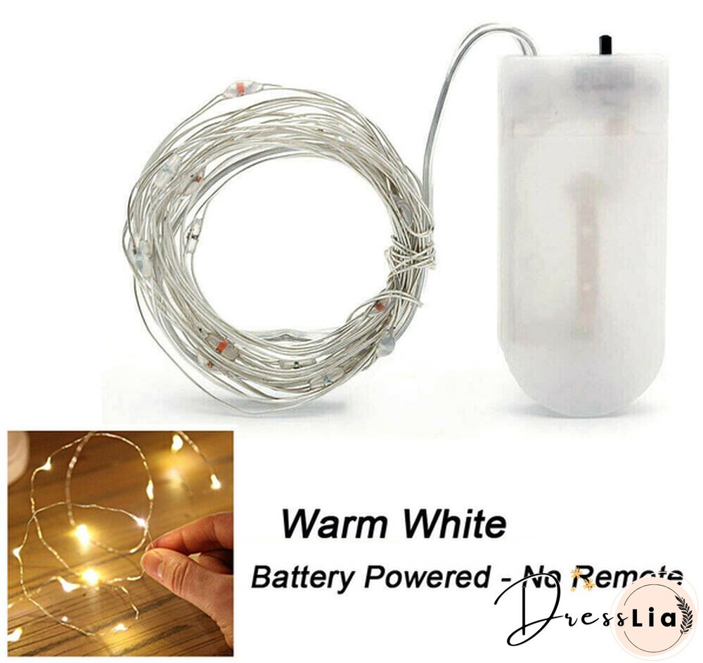 Usb Plug In 50/100/200 Led Micro Copper Wire String Lights Party Fairy Lamp Xmas