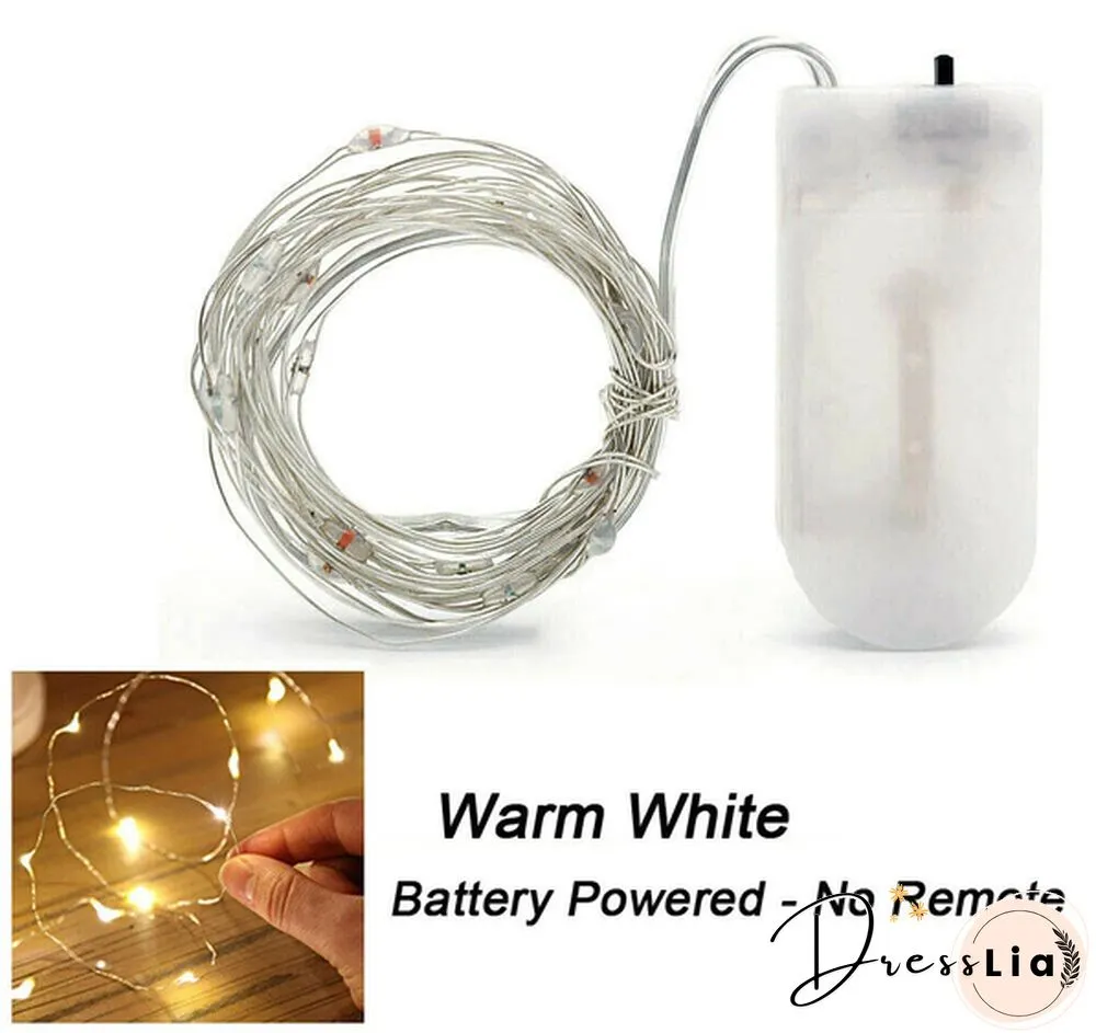 Usb Plug In 50/100/200 Led Micro Copper Wire String Lights Party Fairy Lamp Xmas