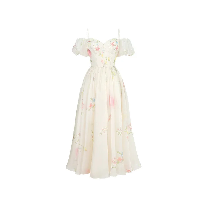 Elegant Tassel Flower Shape Sling Dresses