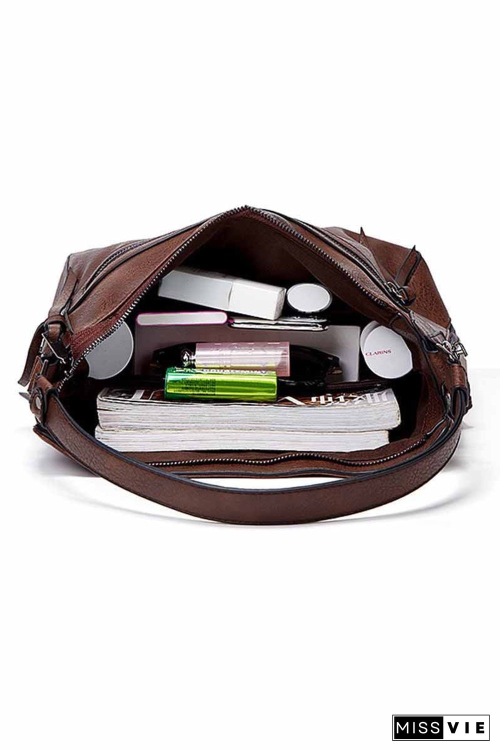 Vintage Shoulder Bag With Zipper And Tassel