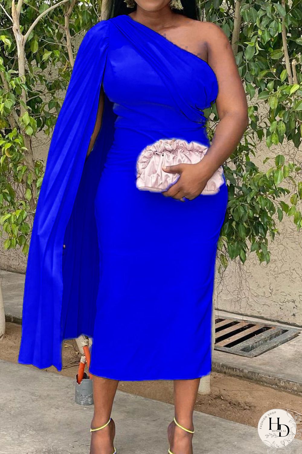 Black Casual Solid Split Joint Fold Asymmetrical Oblique Collar Straight Dresses