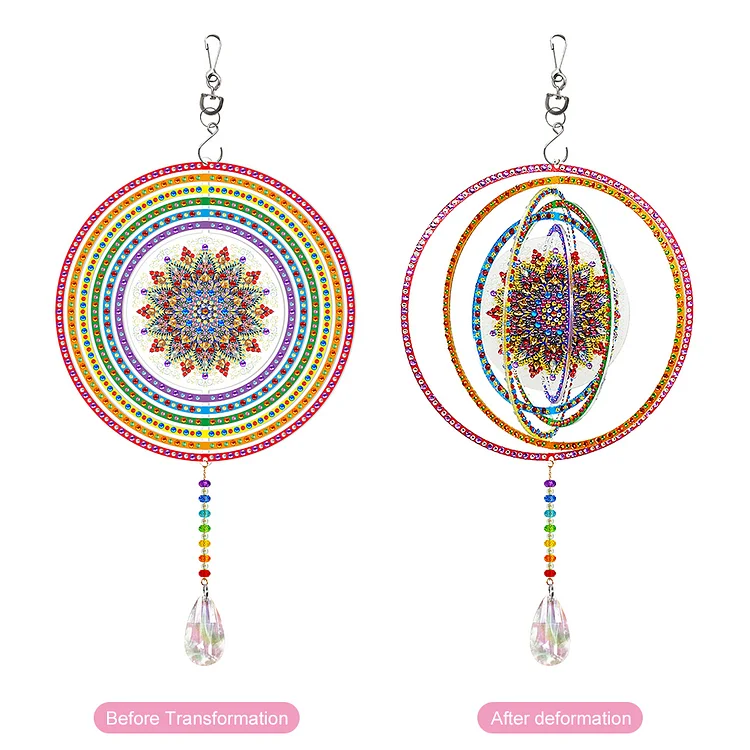 DIY Diamond Painting Double-sided Hanging Rotatable Wind Chime (GSP210)