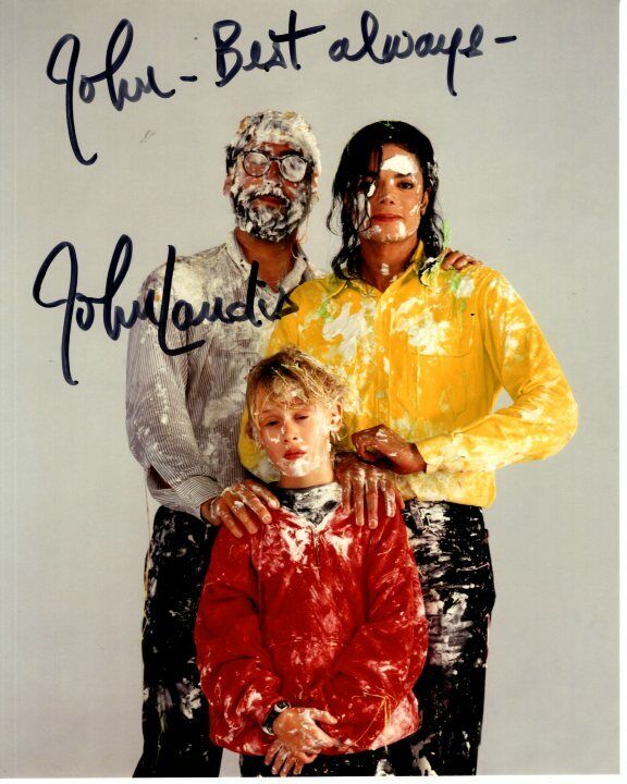 JOHN LANDIS Signed w/ MICHAEL JACKSON and MACAULAY CULKIN Photo Poster paintinggraph - To John