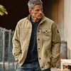 Men's Vintage Outdoor Workwear Cargo Tactical Lapel Jacket by Inlyline