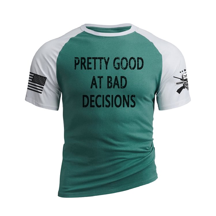 BAD DECISIONS RAGLAN GRAPHIC TEE