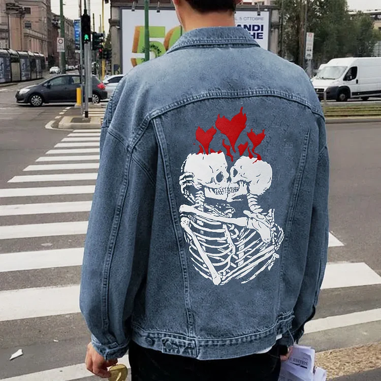 Loveciss “Till Death Do Us Part” Print Denim Jacket