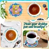 2Pcs/set Diamond Painting Letter Coaster Cup Cushion Home Decor