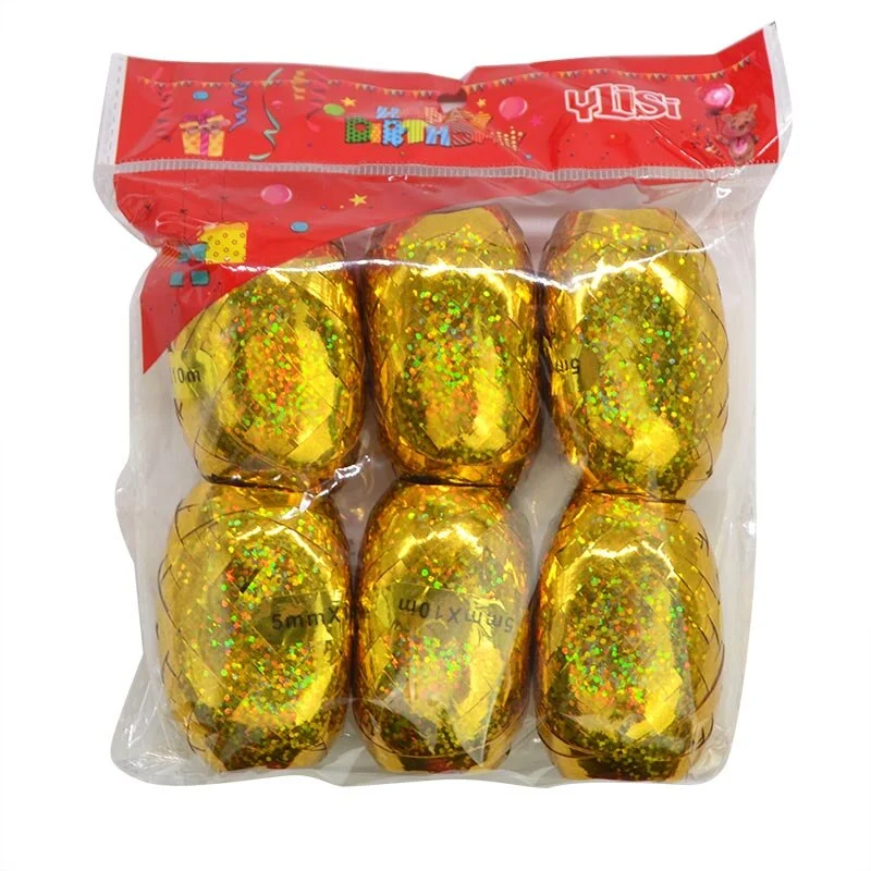 6pcs 5mm*10m Balloon Rope Foil Balloon Laser White Rose Gold Ribbon Wedding Birthday Party Decoration Air Balloon Wrapping Tap