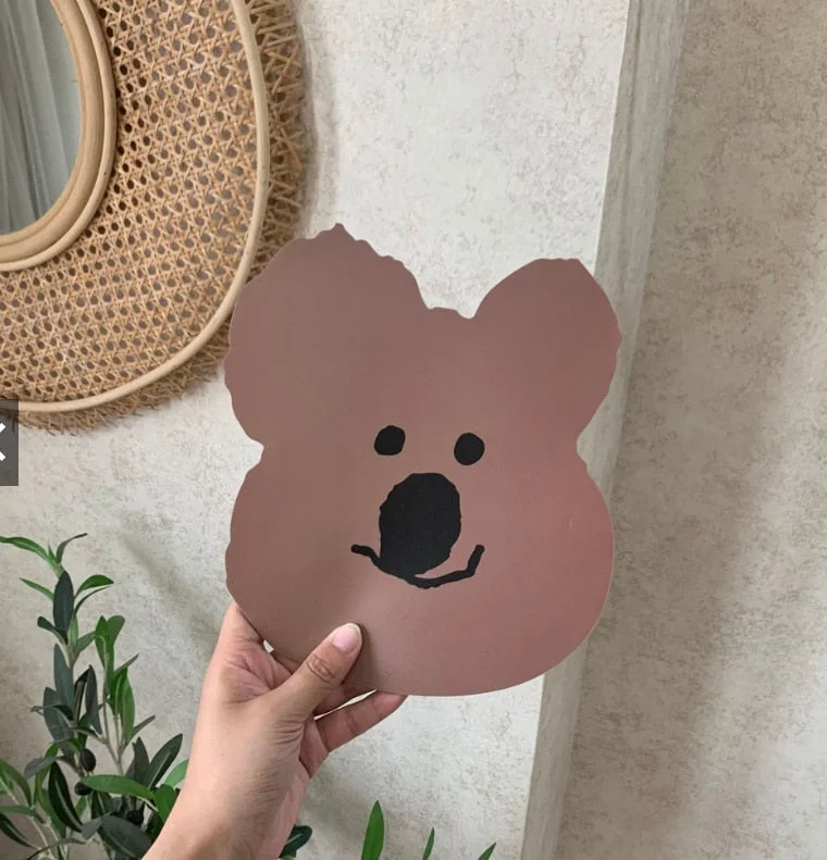 W&G 2021 Simple and creative koala smile face mouse pad cure cotton candy lovers rubber anti slip mouse pad New