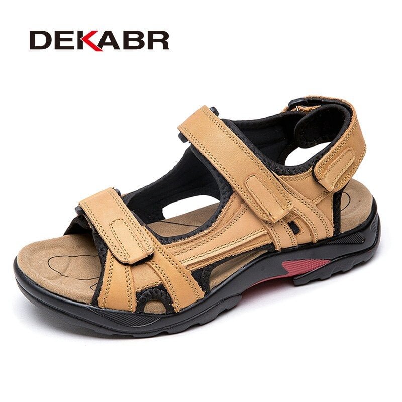 DEKABR Top Quality Sandal Men Sandals Summer Genuine Leather Sandals Men Outdoor Shoes Men Leather Shoes Big Plus size 46 47 48