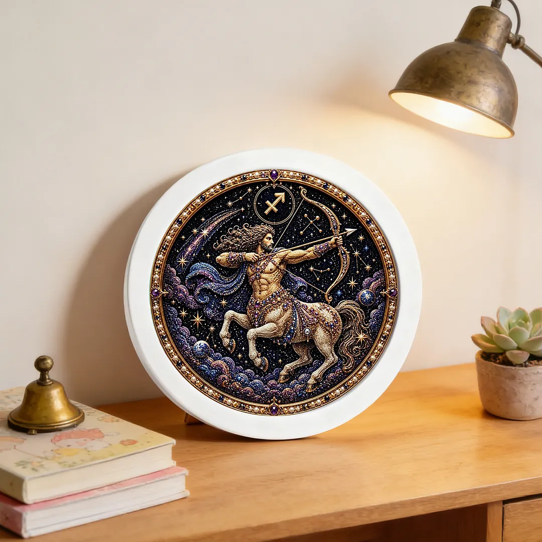 Framed Pearl Painting Kit Sagittarius Zodiac 7.87x7.87in for Adults
