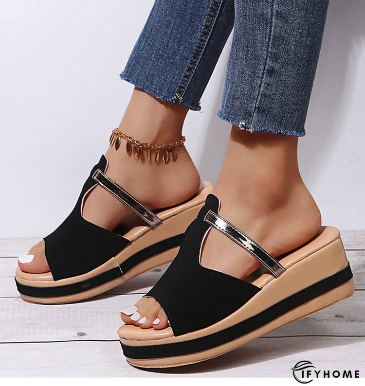 Women's casual slip-on sandals with wedge heel | IFYHOME