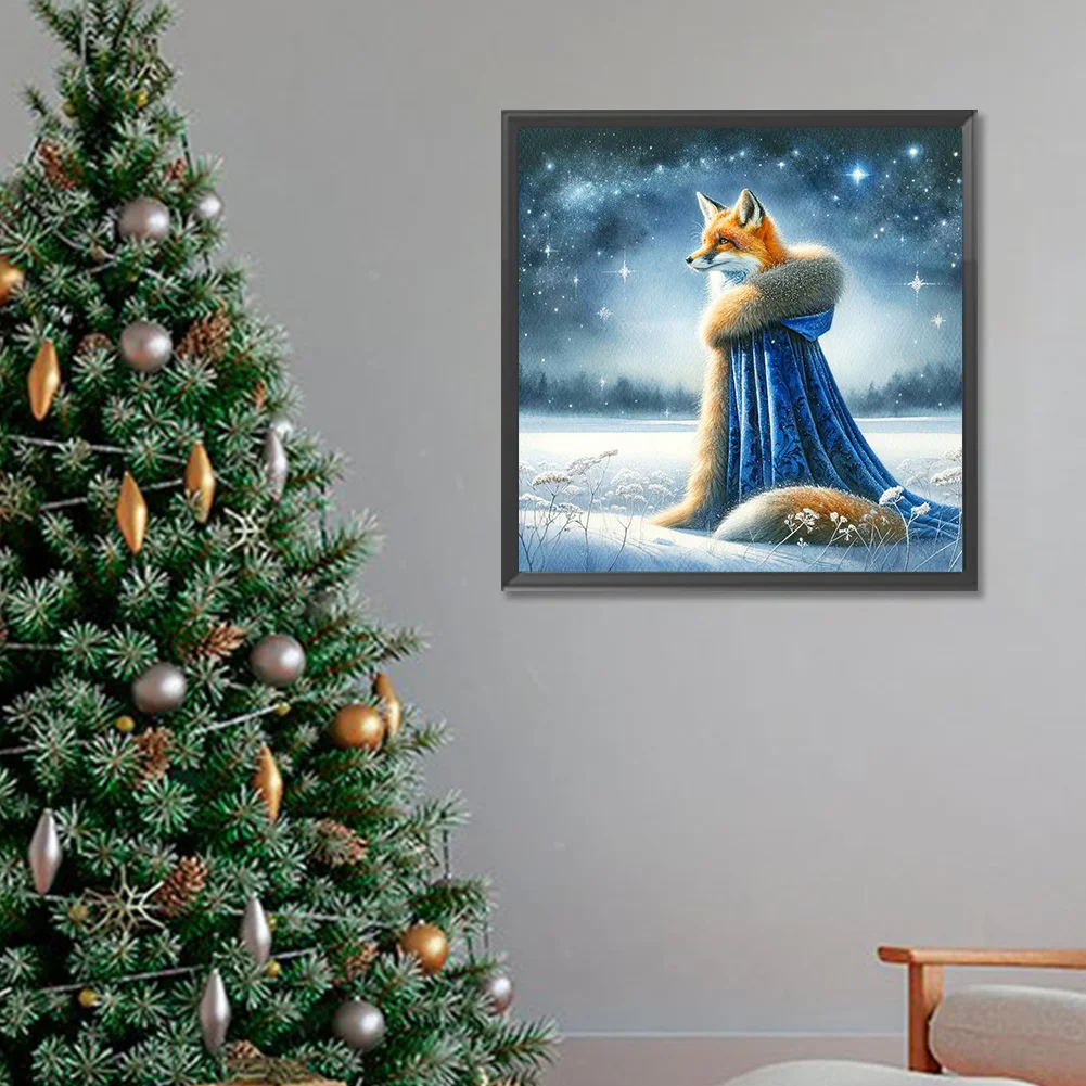 Full Round Diamond Painting 30*30cm - Aurora Fox