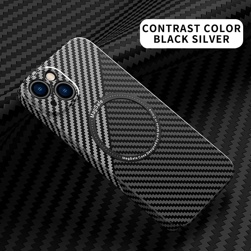 Carbon Fiber Magnetic Phone Case For iPhone 13/14