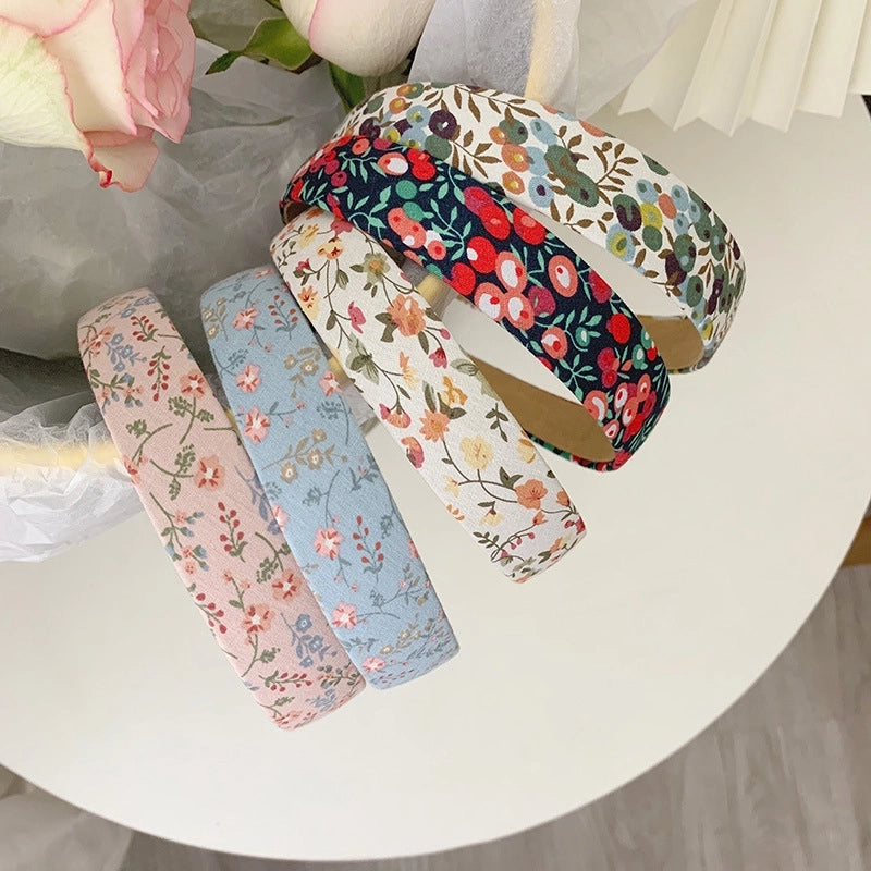 Retro Minimalist Women’s Solid Color Flower Cloth Hair Band