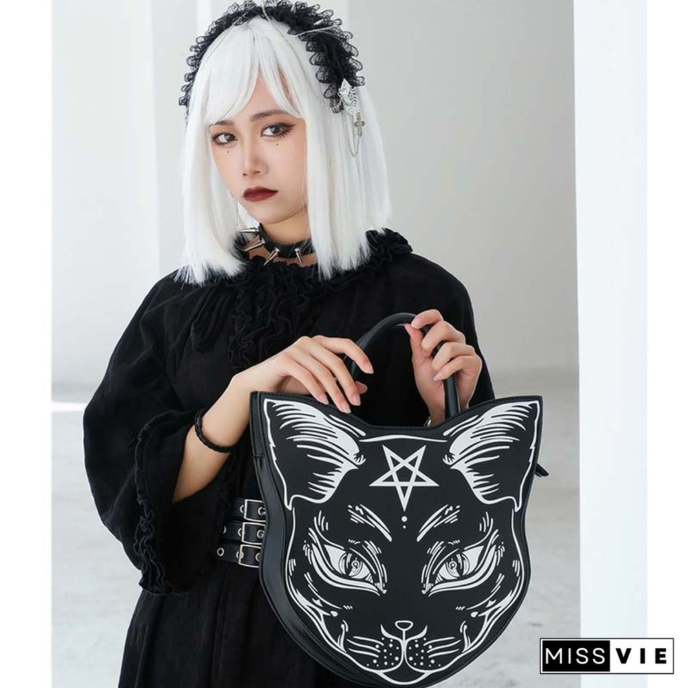 Fashion Punk Cat Print Crossbody Bag