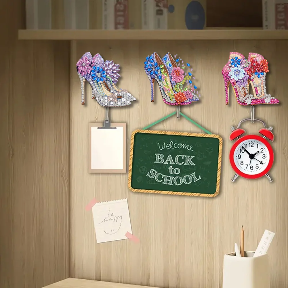 6Pcs Diamond Painting Hooks High Heel Diamond Art Craft Wall Hook for Home Decor